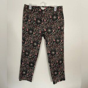 J. Crew Skimmer Ankle Pant Floral Begonia Office Work Pants‎